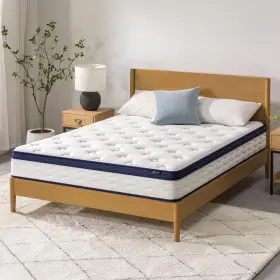 445040780797 ZINUS Pocket Coil Euro Top Hybrid Mattress Queen