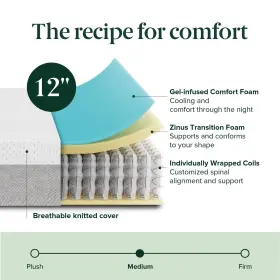 OHBD-12Q ZINUS Colchon Queen Pulgadas Para Adultos Cama Colch #2
