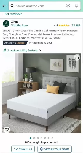 OLBFGM1000F ZINUS Memory Foam Mattress