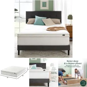 841550363265 ZINUS Foam Spring Hybrid Queen Mattress Firmness