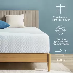 ZU-MFGN1YZI-12Q ZINUS Tea Cooling Memory Foam Mattress Queen #2