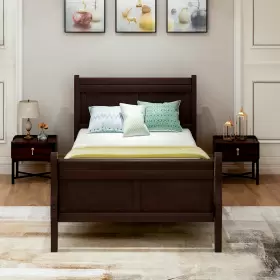 GT-93743294 ZNTS Wood Platform Bed Twin Frame Mattress Sleigh #2