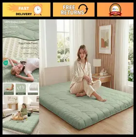 ZL-FTM-GN-T-4IN ZONLI Floor Mattress Futon Twin Roll Up Mat