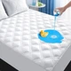 MEELUS Padded Queen Mattress Protector, Breathable Waterproof Mattress Pad Co...