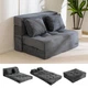 MAXYOYO Convertible Sofa Bed, Fold Out Loveseat Sleeper Twin, Dark Grey 