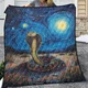 Celestial Snake Quilt Blanket, Lightweight Whimsical Starry Night Serpent Quilt