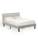 East West Furniture FNF-08-Q Platform Queen Size Bed - Mist Beige Linen...