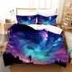 3D Aurora Night Starry Sky Girl Quilt Cover Set Bedding Sets Pillowcases 64