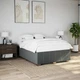 Modern Upholstered Bed Frame in Grey with Slats vidaXL