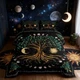 Manfei Tree Artwork Kids Comforter Set Queen Sizesun Moon Starry Sky Galaxy