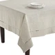 SARO LIFESTYLE Poly and Linen Blend Toscana Tablecloth with Hemstitch Border, Na