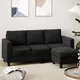Shintenchi Modern Upholstered Sectional Sofa, L-Shaped Couch with Black
