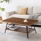 Olee Sleep Cocktail Table with Metal Legs, Rustic Brown