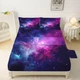 Purple Galaxy Bedding Set Queen Kids Teens Girls Boys Starry Sky Fitted Sheet...