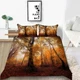 Yellow Mist Maple Forest 3D Quilt Duvet Doona Cover Set Pillow case Print