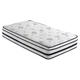 Pemberly Row 12" Modern Fabric Twin Hybrid Mattress in White