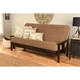 Pemberly Row Cotton and Foam Full Futon Mattress with Mocha Brown Fabric Cove...