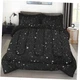 Comforter Set Size, Space Starry White Soft 3 Pcs Queen Black Starry Sky