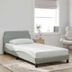 Bed Frame "Dover" Platform Light Gray 39.4"x74.8" Twin Velvet vidaXL