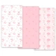 3-Pack Baby Fitted Crib Sheets for Girls，Standard Crib and Toddler Mattress，S...