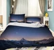 3D Snow Mountain Starry Sky Night View Quilt Cover Set Bedding Sets Pillowcases