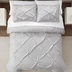 Serta Simply Clean 3-Pc Embellished Full/Queen Duvet Set, Light Gray 👍