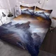 Mountain Peaks Shrouded In Mist 3D Quilt Duvet Doona Cover Set Pillow case Print