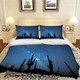 3D Cactus Starry Sky Night Scene Quilt Cover Set Bedding Sets Pillowcases