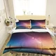 3D Starry Night River House Light Quilt Cover Set Bedding Sets Pillowcases 64