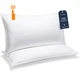 Beckham Hotel Collection Bed Pillows King Size Set of 2 - Down King, White 