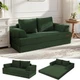 Comax Futon Sofa Bed Convertible Folding Loveseat Corduroy Green