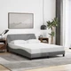 Bed Frame "Dover" Platform Light Gray 53.9"x74.8" Fabric vidaXL