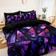 Galaxy Comforter Set 8 Pcs - Blue Purple Starry Sky Queen Bedding in a Bag