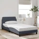 Bed Frame "Dover" Platform Dark Gray 39.4"x74.8" Twin Velvet vidaXL