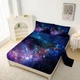 Blue Purple Galaxy Fitted Sets Queen Size for Boys Teens Outer Space Starry S...
