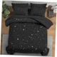 Comforter Set Size, Space Starry Deep 7 Pcs Bedding for Kids Queen Starry Sky