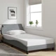 Bed Frame "Dover" Platform Light Gray 39.4"x74.8" Twin Fabric vidaXL