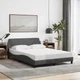 Bed Frame "Dover" Platform Dark Gray 53.9"x74.8" Fabric vidaXL