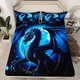Dragon Fitted Queen Size,Starry Sky Moon Night Bedding Set 3Pcs for Boys Teen...
