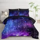 Starry Night Galaxy Comforter Set - 7Pc Queen Size Soft Microfiber Bedding