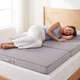 Best Choice Products Folding Portable Mattress Topper w/ Plush Foam - 4in Gray