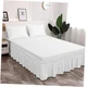 Toodou Twin Bed Skirt 16 Inch Drop Dust Ruffle Only, Three Twin 16" Drop White