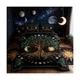 Tree Artwork Kids Comforter Set Queen Size,Sun Moon Starry Sky Gala... Fast Ship