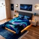 Northern Lights Comforter Set Queen Size,Rainbow Starry Sky North Pole Dreamy...