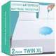 Lunsing Soft 2 Pack Twin XL Waterproof Mattress Protector 6-16 Inch Deep Pocket