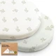 2-Pack Organic Bassinet Sheets for Girls, Boys - 100% Cotton Bassinet Mattress S