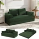 COMAX Convertible Sofa Bed, Folding Floor Couch Loveseat, Green (Loveseat)