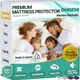 OhGeni 100% Waterproof Mattress Protector, Queen Size, Fitted Queen, White 