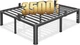 18 Inch King Size Bed Frame with round Corner Legs and Headboard Hole Mattress S