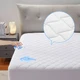 SLEEP ZONE Waterproof Mattress Protector Pad Queen Machine Queen, White 